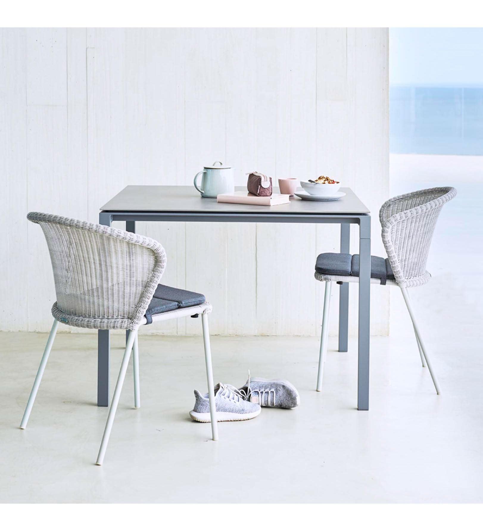 Allred Collaborative - Cane-line - Pure Aluminum Dining Table - Square - Pure Aluminum Dining Table - Square - 5088AI