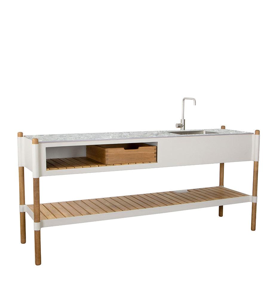 Allred Collaborative - Cane-line - Sticks Kitchen Module with Teak Shelf - Sticks Kitchen Module with Teak Shelf - 3512ASA