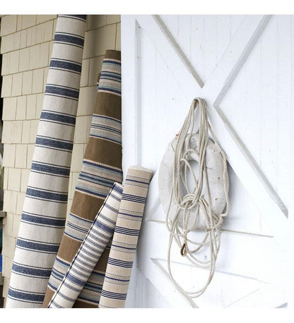 Allred Collaborative - Dash and Albert - Blue Heron Stripe Woven Cotton Rug - Blue Heron Stripe Woven Cotton Rug - RP41-23