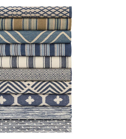 Allred Collaborative - Dash and Albert - Blue Heron Stripe Woven Cotton Rug - Blue Heron Stripe Woven Cotton Rug - RP41-23