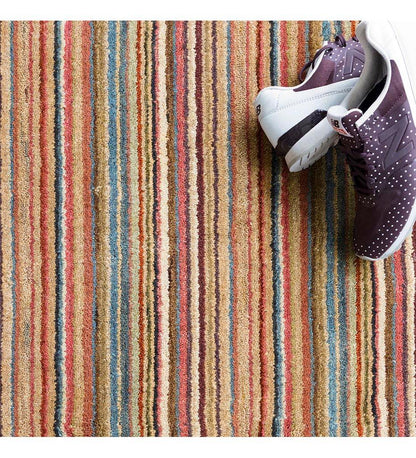 Allred Collaborative - Dash and Albert - Brindle Stripe Spice Loom Knotted Wool Rug - Brindle Stripe Spice Loom Knotted Wool Rug - RDA080-23