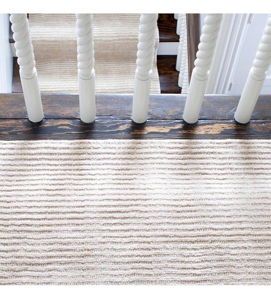 Allred Collaborative - Dash and Albert - Cut Stripe Ivory Hand Knotted Viscose / Wool Rug - Cut Stripe Ivory Hand Knotted Viscose / Wool Rug - RDA243-23