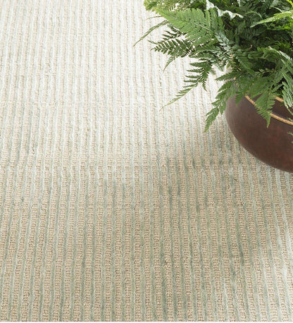 Allred Collaborative - Dash and Albert - Cut Stripe Ocean Hand Knotted Viscose/Wool Rug - Cut Stripe Ocean Hand Knotted Viscose/Wool Rug - RDA244-23