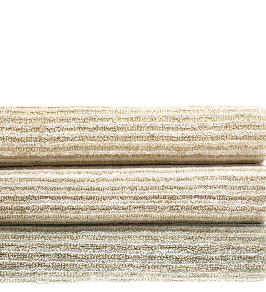 Allred Collaborative - Dash and Albert - Cut Stripe Ocean Hand Knotted Viscose/Wool Rug - Cut Stripe Ocean Hand Knotted Viscose/Wool Rug - RDA244-23