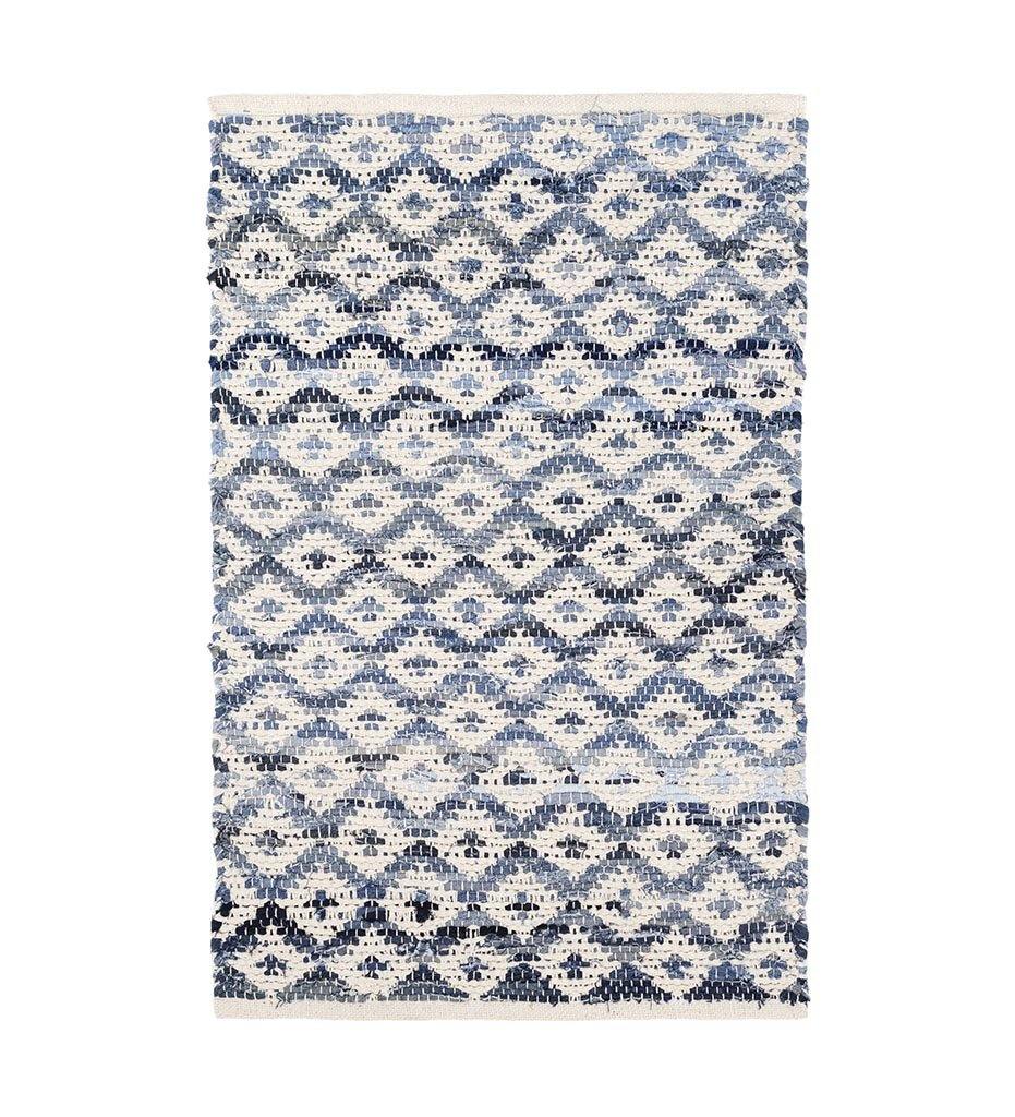 Allred Collaborative - Dash and Albert - Denim Rag Diamond Ivory Woven Cotton Rug - Denim Rag Diamond Ivory Woven Cotton Rug - DA789-23