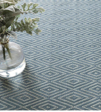 Allred Collaborative - Dash and Albert - Diamond Slate/Light Blue Indoor/Outdoor Rug - Diamond Slate/Light Blue Indoor/Outdoor Rug - RDB164-23