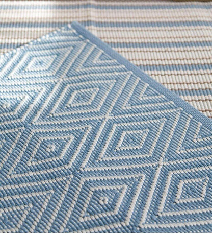 Allred Collaborative - Dash and Albert - Diamond Slate/Light Blue Indoor/Outdoor Rug - Diamond Slate/Light Blue Indoor/Outdoor Rug - RDB164-23