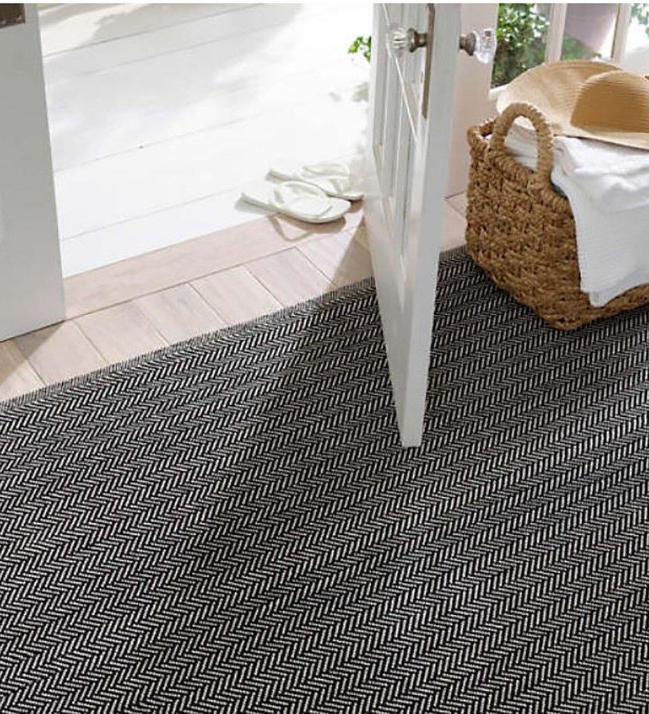 Allred Collaborative - Dash and Albert - Herringbone Black/Ivory Indoor/Outdoor Rug - Herringbone Black/Ivory Indoor/Outdoor Rug - DA971-23