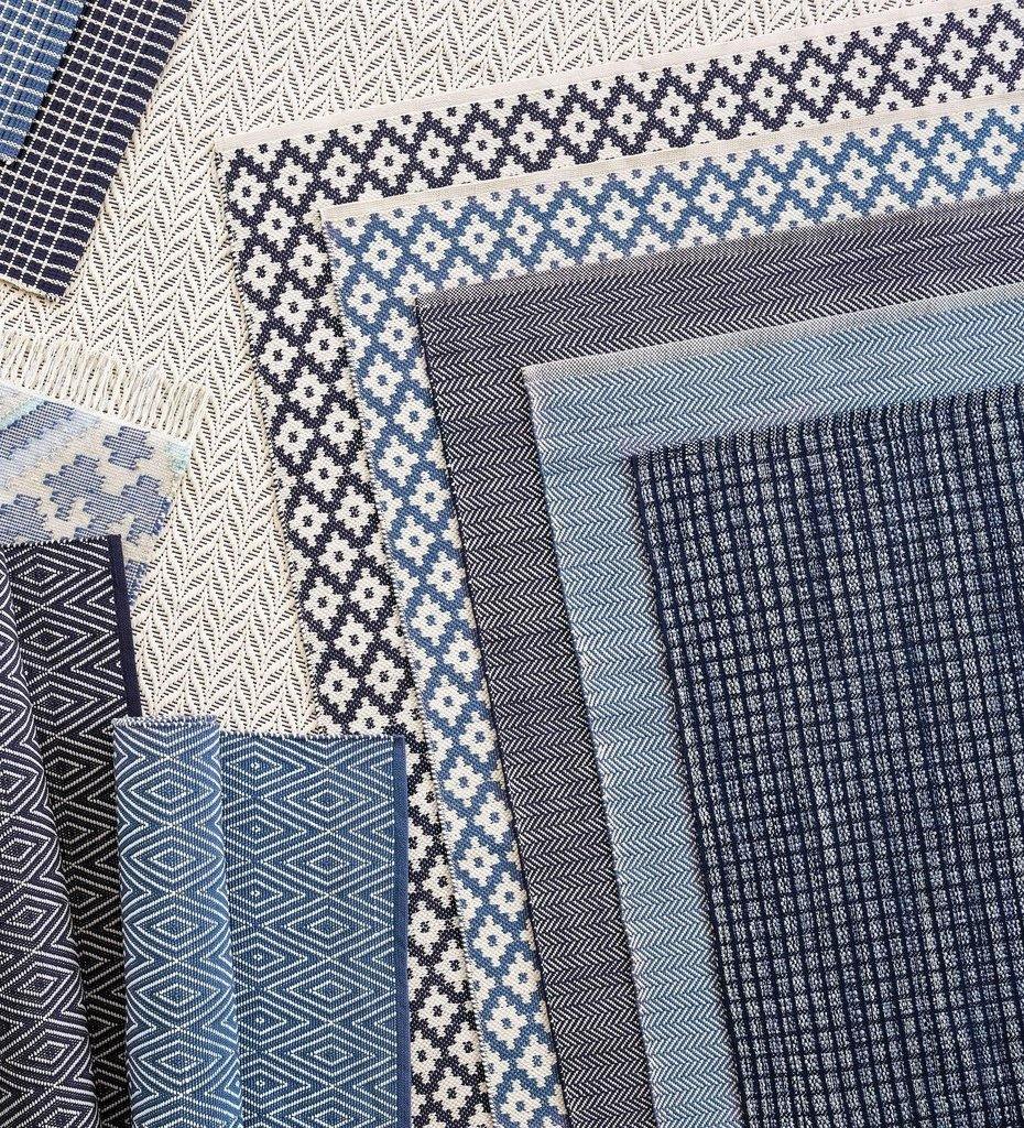 Allred Collaborative - Dash and Albert - Herringbone Denim/Ivory Indoor/Outdoor Rug - Herringbone Denim/Ivory Indoor/Outdoor Rug - DA395-23