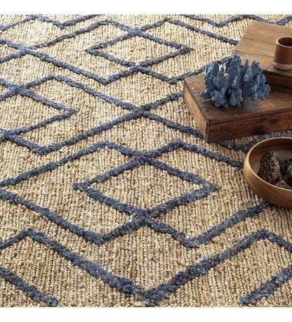 Allred Collaborative - Dash and Albert - Marco Navy Jute Soumak Woven Rug - Marco Navy Jute Soumak Woven Rug - DA773-23