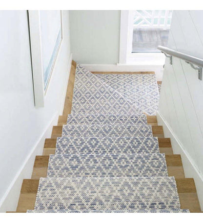 Allred Collaborative - Dash and Albert - Melange Diamond Blue Woven Cotton Rug - Melange Diamond Blue Woven Cotton Rug - DA887-23