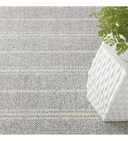 Allred Collaborative - Dash and Albert - Melange Stripe Grey/Ivory Indoor/Outdoor Rug - Melange Stripe Grey/Ivory Indoor/Outdoor Rug - DA1029-23