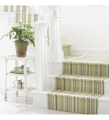 Allred Collaborative - Dash and Albert - Oslo Stripe Green Woven Cotton Rug - Oslo Stripe Green Woven Cotton Rug - DA1419-23