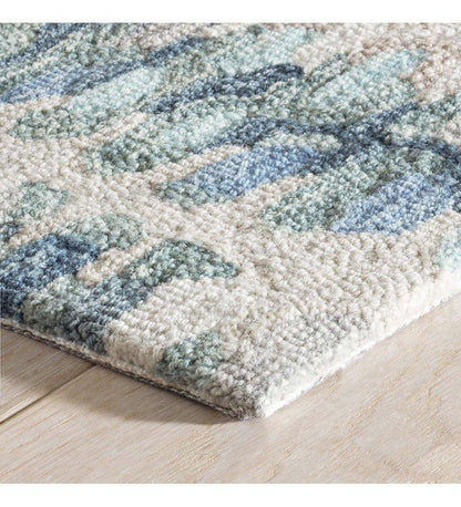 Allred Collaborative - Dash and Albert - Paint Chip Blue Micro Hooked Wool Rug - Paint Chip Blue Micro Hooked Wool Rug - DA1599-23