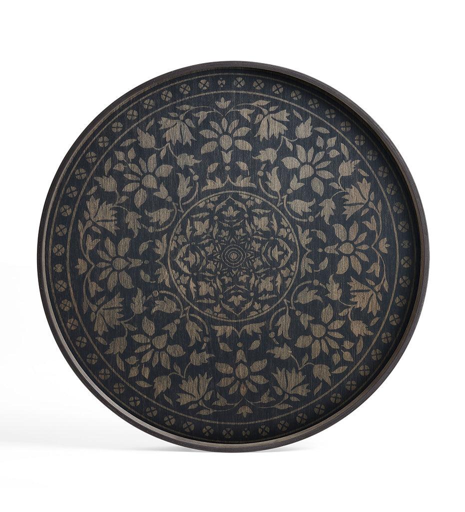 Allred Collaborative - Ethnicraft - Black Marrakesh Wooden Tray - Round - L - Black Marrakesh Wooden Tray - Round - L - 20436