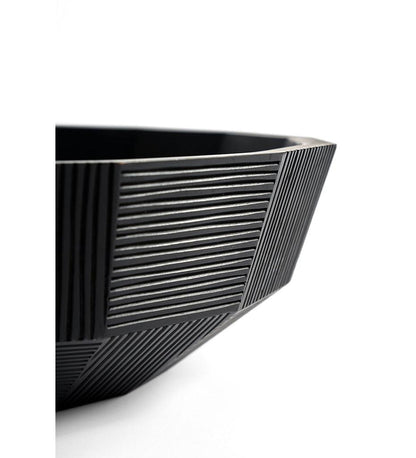 Allred Collaborative - Ethnicraft - Black Striped Bowl - Mahogany - Black Striped Bowl - Mahogany - 29732