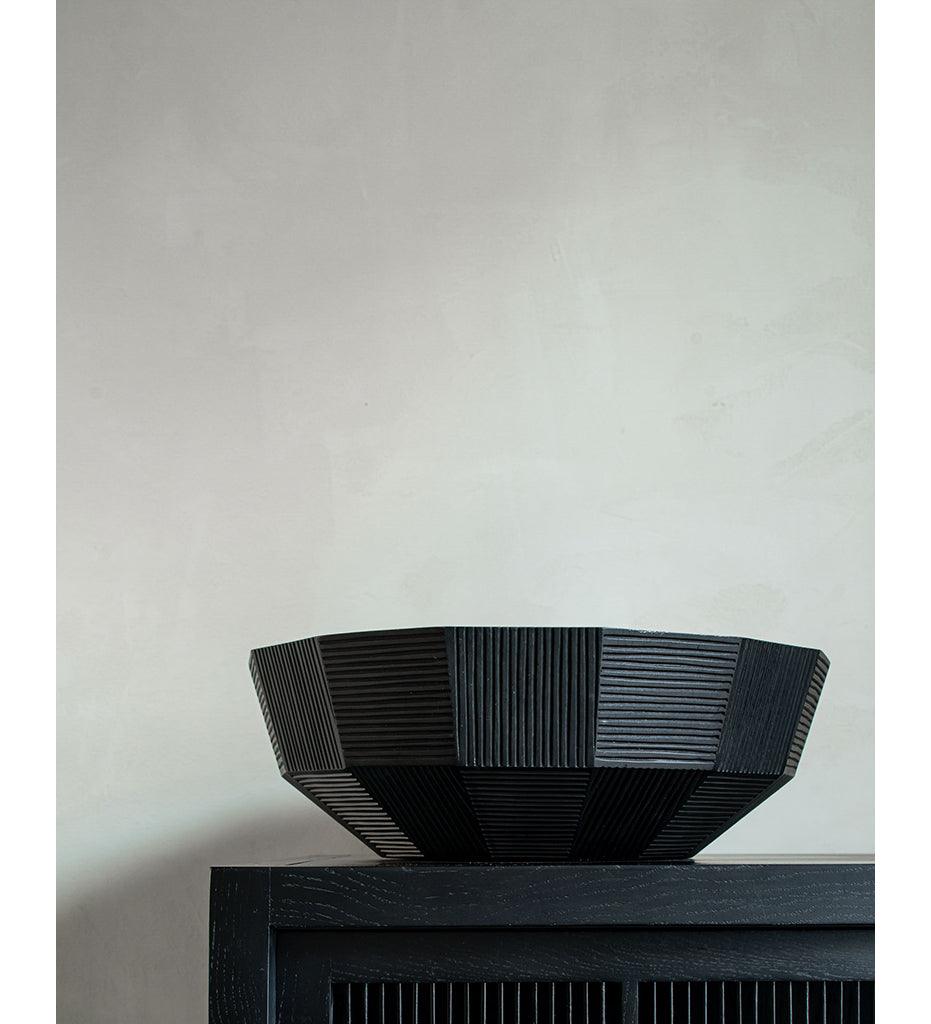 Allred Collaborative - Ethnicraft - Black Striped Bowl - Mahogany - Black Striped Bowl - Mahogany - 29732