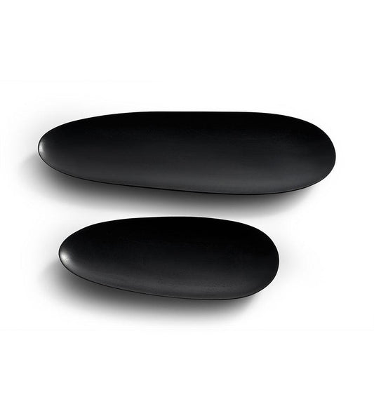 Allred Collaborative - Ethnicraft - Black Thin Oval Boards - Mahogany - Set of 2 - Black Thin Oval Boards - Mahogany - Set of 2 - 29753