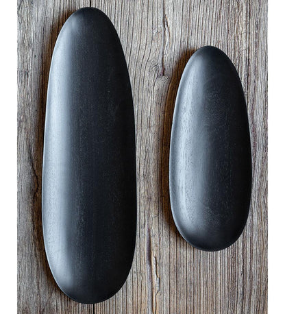 Allred Collaborative - Ethnicraft - Black Thin Oval Boards - Mahogany - Set of 2 - Black Thin Oval Boards - Mahogany - Set of 2 - 29753