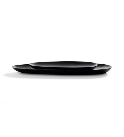 Allred Collaborative - Ethnicraft - Black Thin Oval Boards - Mahogany - Set of 2 - Black Thin Oval Boards - Mahogany - Set of 2 - 29753