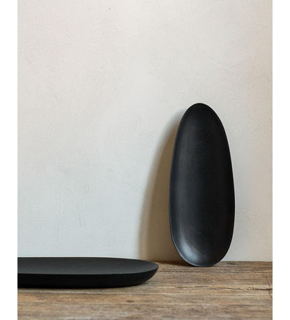 Allred Collaborative - Ethnicraft - Black Thin Oval Boards - Mahogany - Set of 2 - Black Thin Oval Boards - Mahogany - Set of 2 - 29753