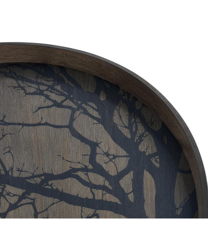 Allred Collaborative - Ethnicraft - Black Tree Wooden Tray - Round - L - Black Tree Wooden Tray - Round - L - 20404