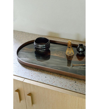 Allred Collaborative - Ethnicraft - Bronze Organic Glass Tray - Oblong - M - Bronze Organic Glass Tray - Oblong - M - 20369