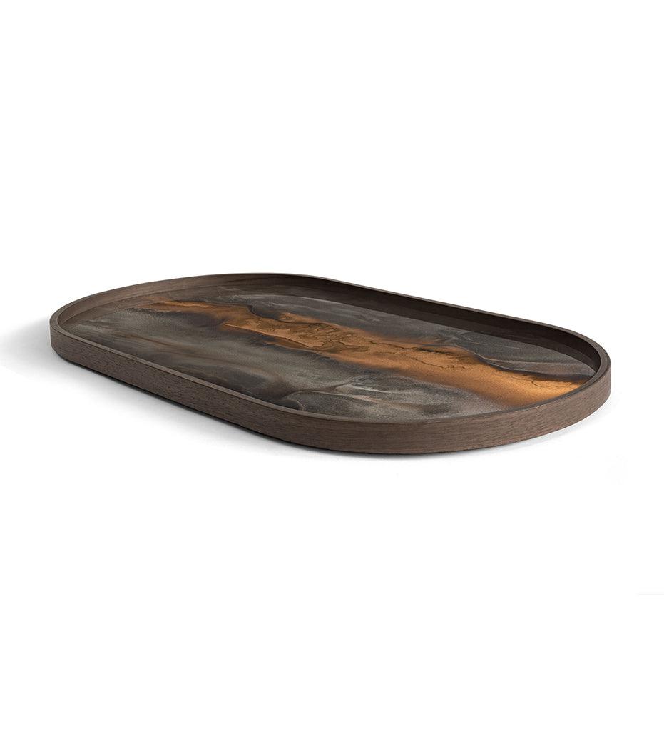 Allred Collaborative - Ethnicraft - Bronze Organic Glass Tray - Oblong - M - Bronze Organic Glass Tray - Oblong - M - 20369