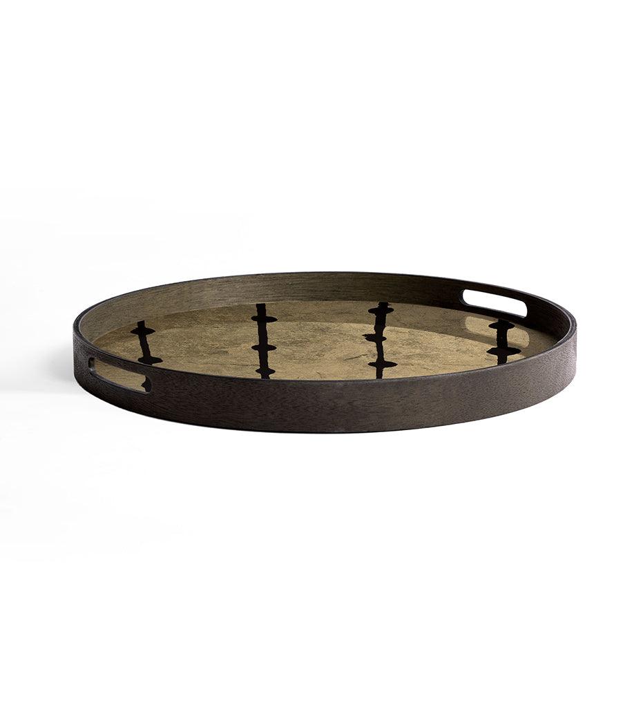 Allred Collaborative - Ethnicraft - Brown Dots Glass Tray - Round - S - Brown Dots Glass Tray - Round - S - 20418