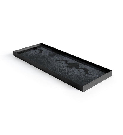 Allred Collaborative - Ethnicraft - Charcoal Mirror Valet Tray - Black Metal Rim - Rectangular - - Charcoal Mirror Valet Tray - Black Metal Rim - Rectangular - - 20525