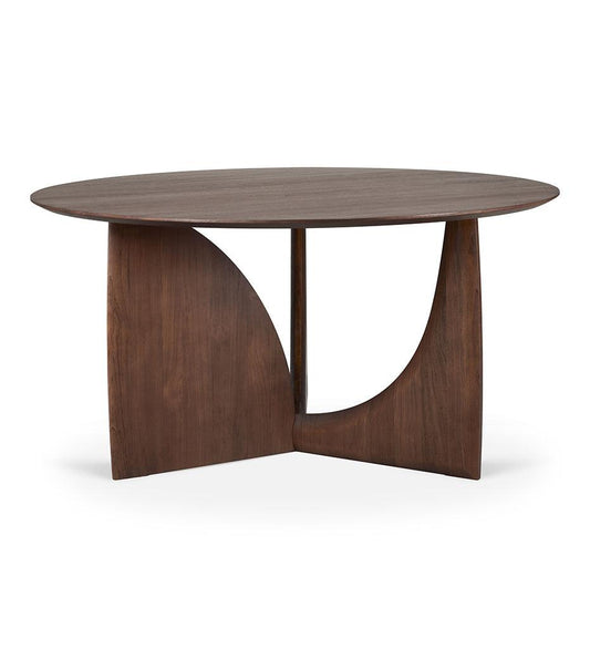 Allred Collaborative - Ethnicraft - Geometric Dining Table - Varnished Brown Teak - Round - 59 in. - Geometric Dining Table - Varnished Brown Teak - Round - 59 in. - 10513