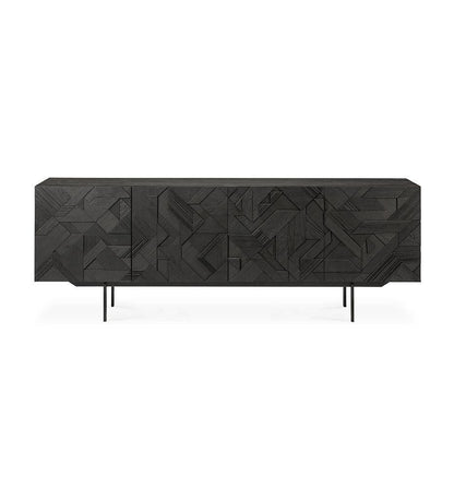 Allred Collaborative - Ethnicraft - Graphic Sideboard - Teak Black - 4 Doors - Graphic Sideboard - Teak Black - 4 Doors - 10061