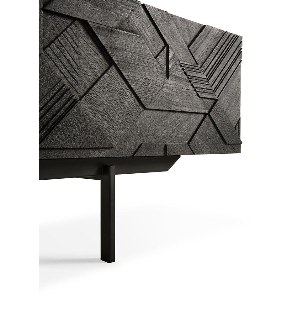 Allred Collaborative - Ethnicraft - Graphic TV Cupboard - Teak Black - 1 Drawer - Graphic TV Cupboard - Teak Black - 1 Drawer - 10065