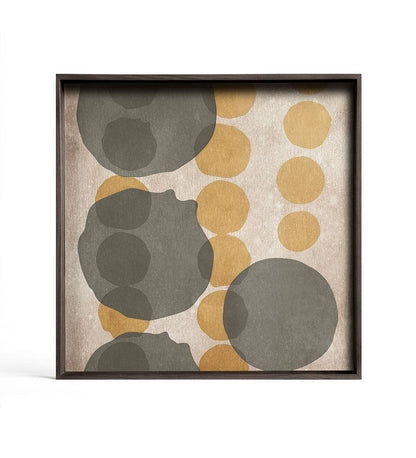 Allred Collaborative - Ethnicraft - Layered Dots Glass Tray - Cinnamon - Square - L - Layered Dots Glass Tray - Cinnamon - Square - L - 20545