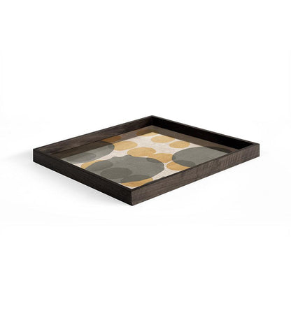 Allred Collaborative - Ethnicraft - Layered Dots Glass Tray - Cinnamon - Square - L - Layered Dots Glass Tray - Cinnamon - Square - L - 20545