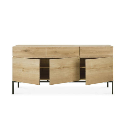 Allred Collaborative - Ethnicraft - Oak Ligna Sideboard - Black Metal - 3 Doors - Oak Ligna Sideboard - Black Metal - 3 Doors - 51115