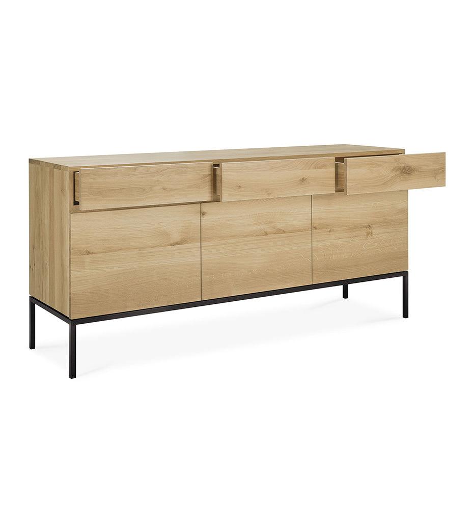 Allred Collaborative - Ethnicraft - Oak Ligna Sideboard - Black Metal - 3 Doors - Oak Ligna Sideboard - Black Metal - 3 Doors - 51115