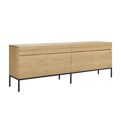 Allred Collaborative - Ethnicraft - Oak Ligna Sideboard - Black Metal - 4 Doors - Oak Ligna Sideboard - Black Metal - 4 Doors - 51116