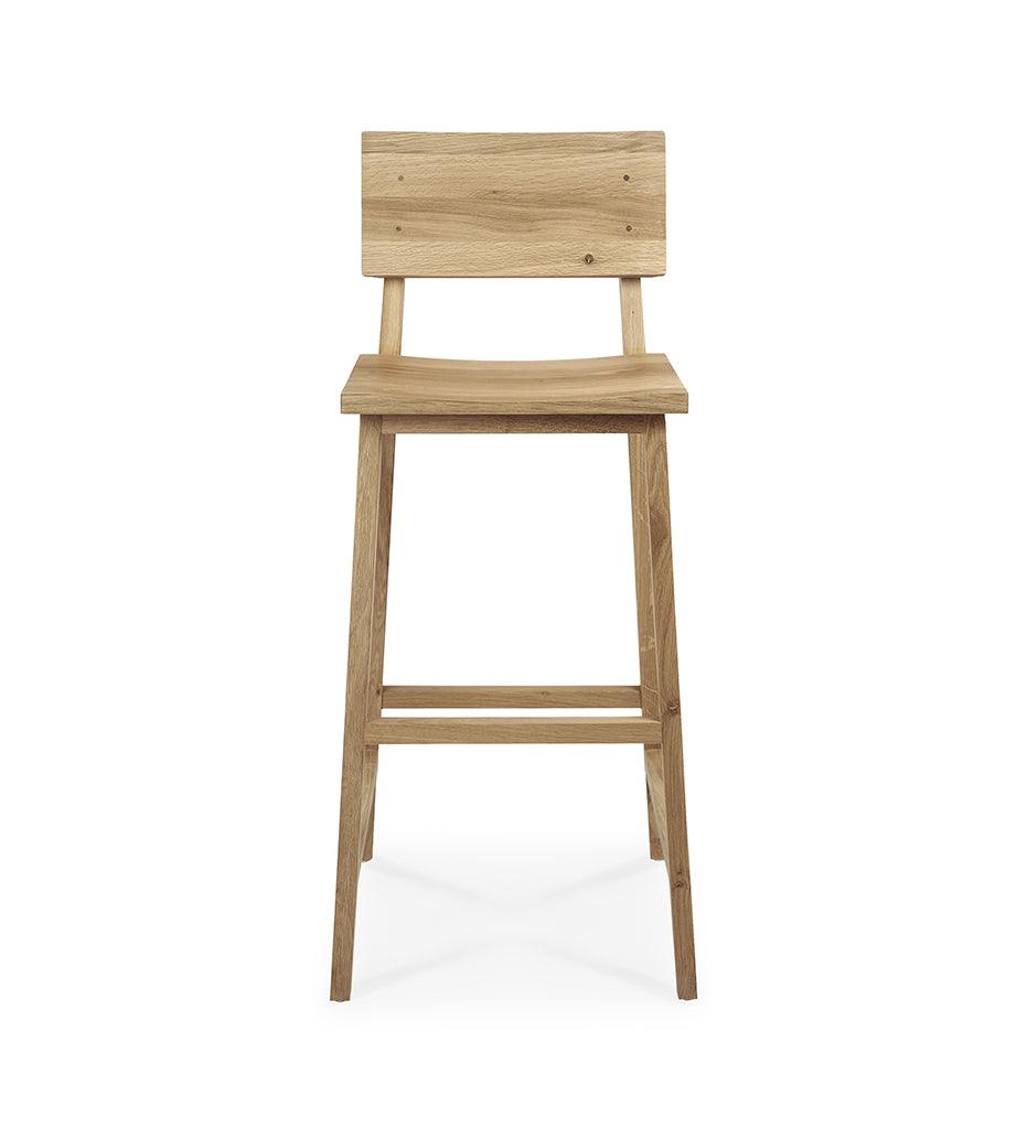 Allred Collaborative - Ethnicraft - Oak N4 Bar Stool - Varnished - Oak N4 Bar Stool - Varnished - 50077