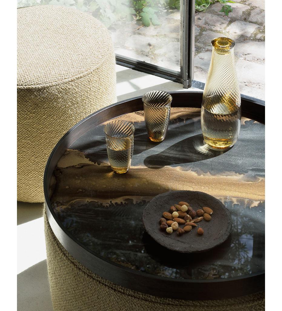 Allred Collaborative - Ethnicraft - Organic Bronze Glass Tray - Round - L - Organic Bronze Glass Tray - Round - L - 20584