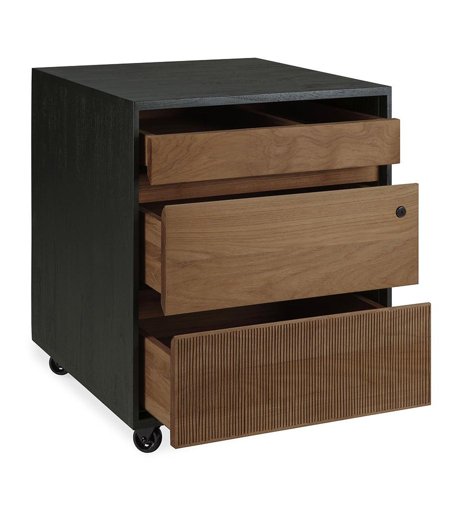 Allred Collaborative - Ethnicraft - Oscar Drawer Unit - Varnished Black Teak - 3 Drawers - With Keylock - Oscar Drawer Unit - Varnished Black Teak - 3 Drawers - With Keylock - 10127