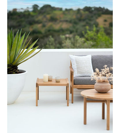 Allred Collaborative - Ethnicraft - White Linear Outdoor Cushion - Square - White Linear Outdoor Cushion - Square - 21100