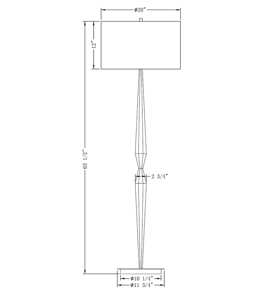 Allred Collaborative - FlowDecor - Shaw Floor Lamp - Shaw Floor Lamp - 3885-WHL