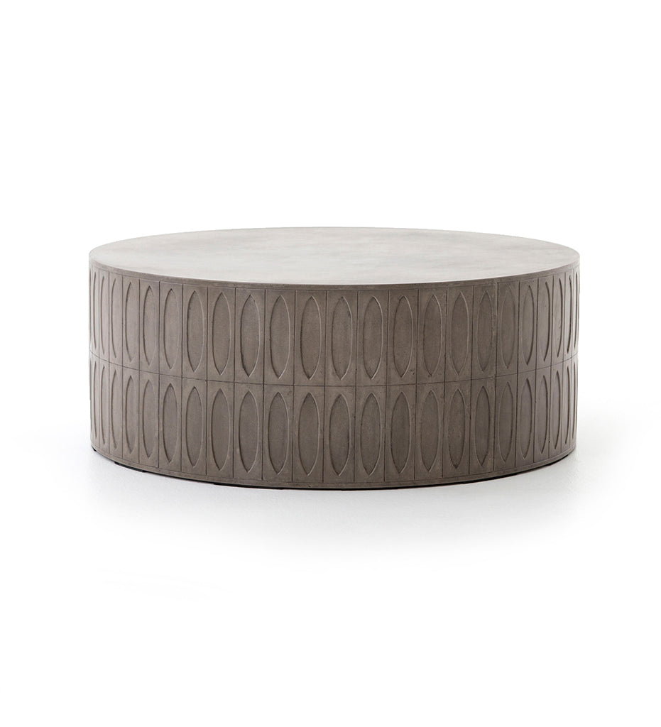 Allred Collaborative - Four Hands - Colorado Drum Coffee Table - Grey Concrete - Colorado Drum Coffee Table - Grey Concrete - VTHY-005