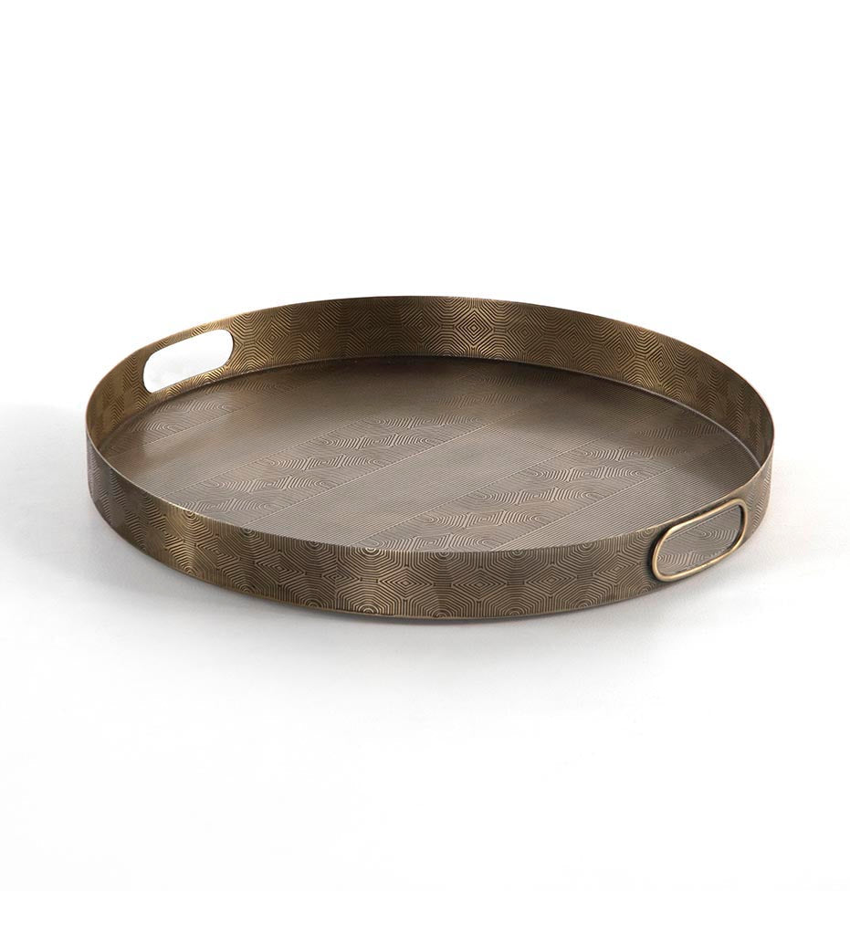 Allred Collaborative - Four Hands - Etched Tray - Brass - Etched Tray - Brass - 224725-001