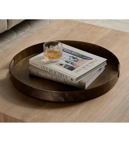 Allred Collaborative - Four Hands - Etched Tray - Brass - Etched Tray - Brass - 224725-001