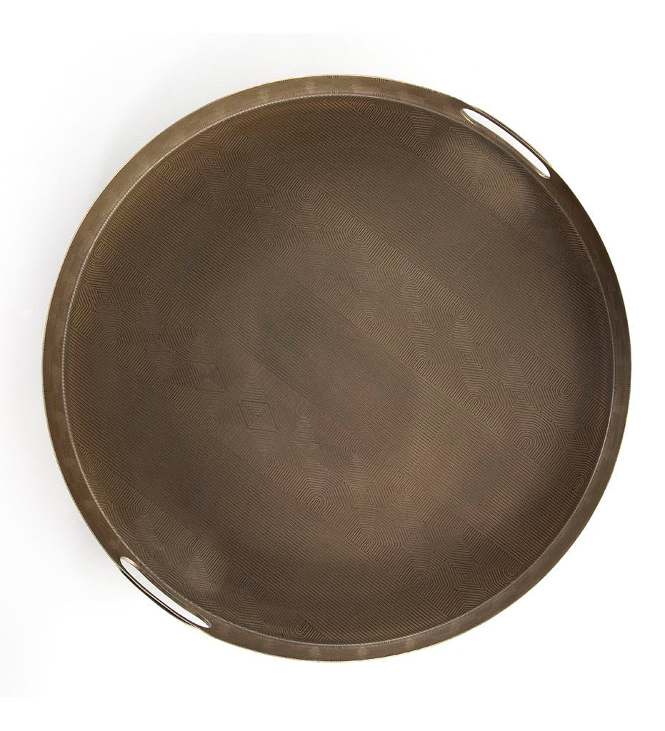 Allred Collaborative - Four Hands - Etched Tray - Brass - Etched Tray - Brass - 224725-001