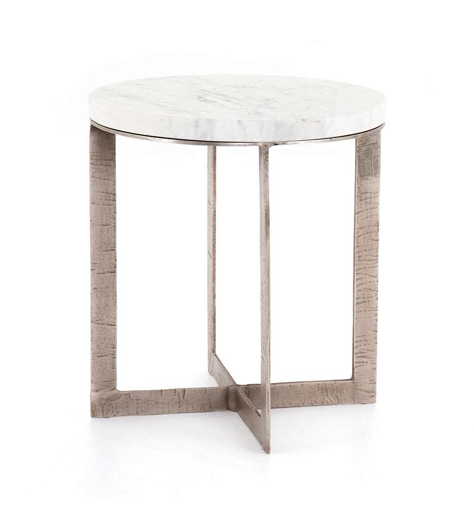 Allred Collaborative - Four Hands - Lennie Round Side Table - Brushed Nickel - Lennie Round Side Table - Brushed Nickel - 109351-001