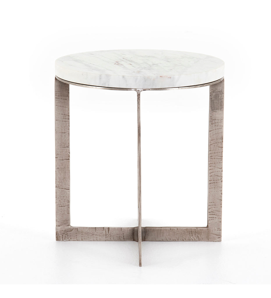 Allred Collaborative - Four Hands - Lennie Round Side Table - Brushed Nickel - Lennie Round Side Table - Brushed Nickel - 109351-001