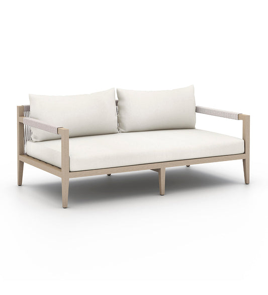 Allred Collaborative - Four Hands - Sherwood Washed Brown Outdoor 2-Seater Sofa - Natural Ivory - Sherwood Washed Brown Outdoor 2-Seater Sofa - Natural Ivory - 223329-019